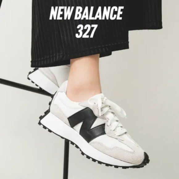 New Balance 327 M5.5/W7 Unisex Sneakers Shoes White BlacK - Picture 3 of 11
